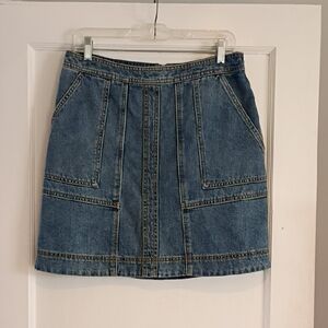 Cabi Denim Panel A-Line Skirt - Blue Size 4